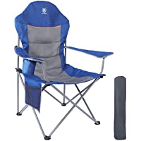 Los mejores  - EVER ADVANCED Silla de Cámping Plegable Acolchada Respaldo Alto con Portavasos Bolsa Lateral Soporta 136 kg